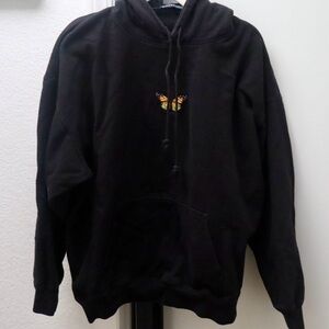 Rare Brandy Melville Black Butterfly Embroidered Hoodie
